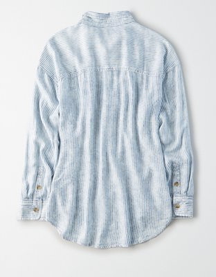 Женские рубашки American Eagle AE Striped Oversized Button Up Shirt — фото 4