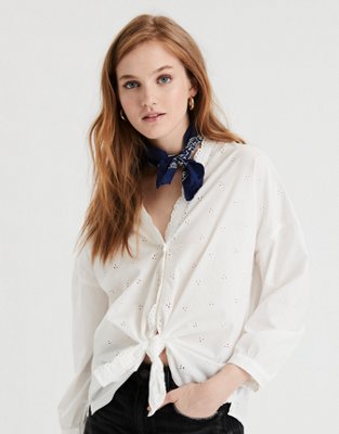 AE Eyelet Button Up Shirt