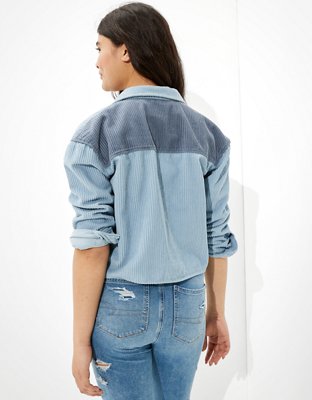 Женские куртки American Eagle AE Corduroy Shirt Jacket — фото 2