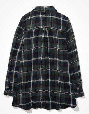Женские рубашки American Eagle AE Plaid Tunic Flannel Shirt — фото 4