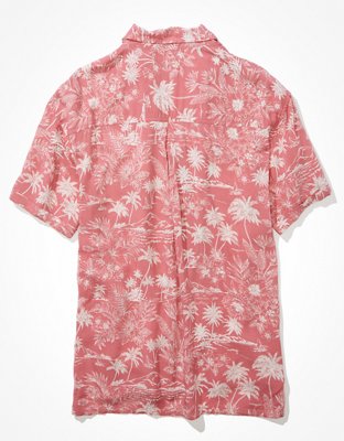 AE Cropped Resort Button-Up Shirt