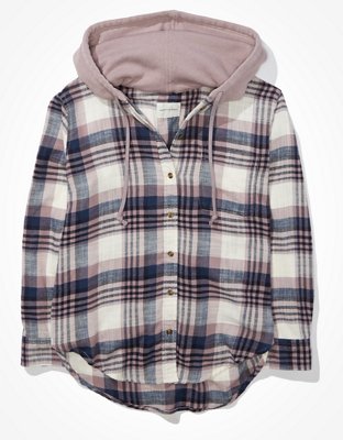 Flannel hoodie american eagle sale