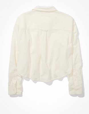 AE Cropped Corduroy Button-Up Shirt