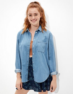 AE Oversized Denim ButtonUp Shirt