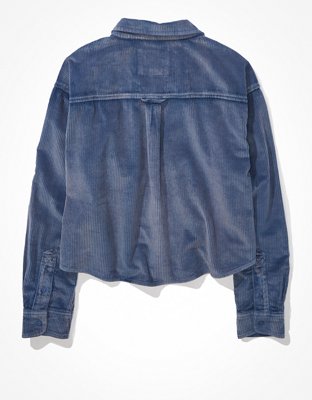 AE Cropped Corduroy Button-Up Shirt