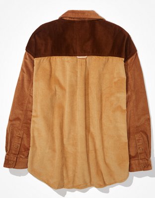 Женские рубашки American Eagle AE Long-Sleeve Oversized Corduroy Shirt — фото 4