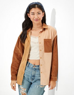 AE Long-Sleeve Oversized Corduroy Shirt