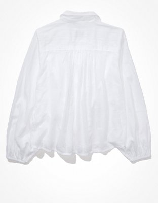 AE Balloon-Sleeve Button-Up Shirt
