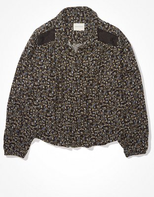 Женские рубашки American Eagle AE Balloon-Sleeve Button-Up Shirt — фото 3
