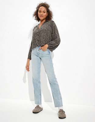 Женские рубашки American Eagle AE Balloon-Sleeve Button-Up Shirt — фото 5