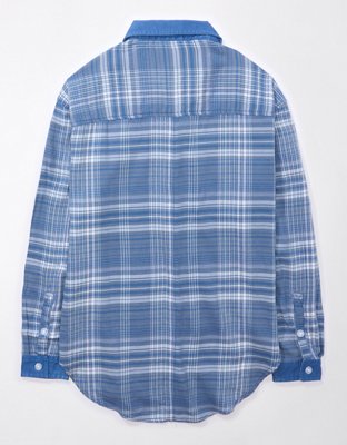 Женские свитеры American Eagle AE Oversized Plaid Pullover Shirt — фото 4