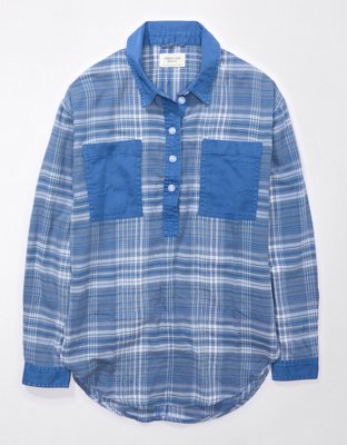 Женские свитеры American Eagle AE Oversized Plaid Pullover Shirt — фото 3