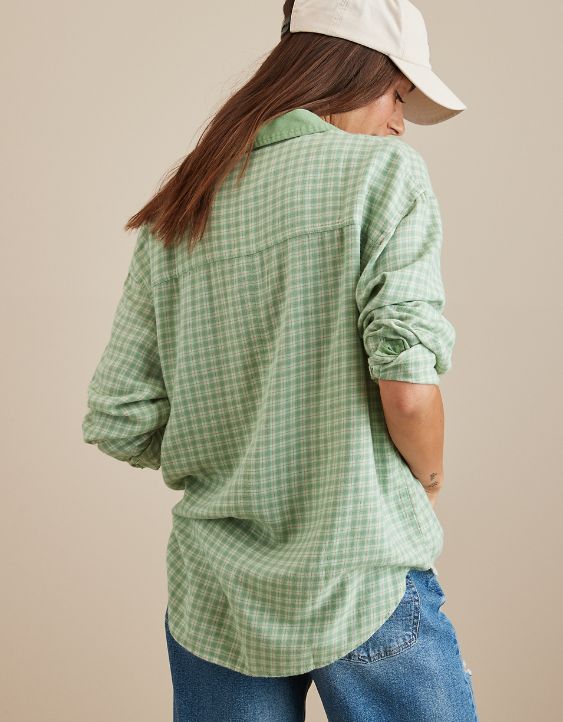 AE Oversized Plaid Pullover Shirt
