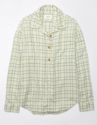 AE Long-Sleeve Plaid Flannel Shirt