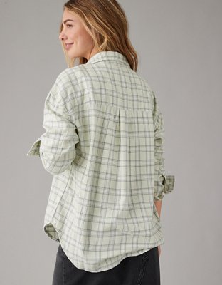 AE Long-Sleeve Plaid Flannel Shirt