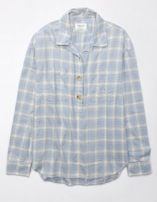 AE Long-Sleeve Plaid Flannel Shirt