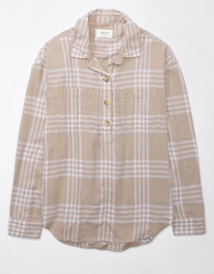 AE Long-Sleeve Plaid Flannel Shirt