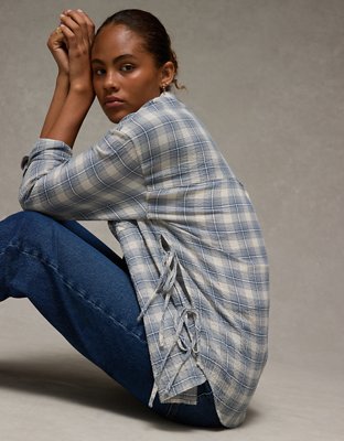 AE Side-Tie Button-Up Shirt