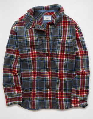Женские куртки American Eagle AE Oversized Plaid Shacket, цвет: Разноцветный — фото 3