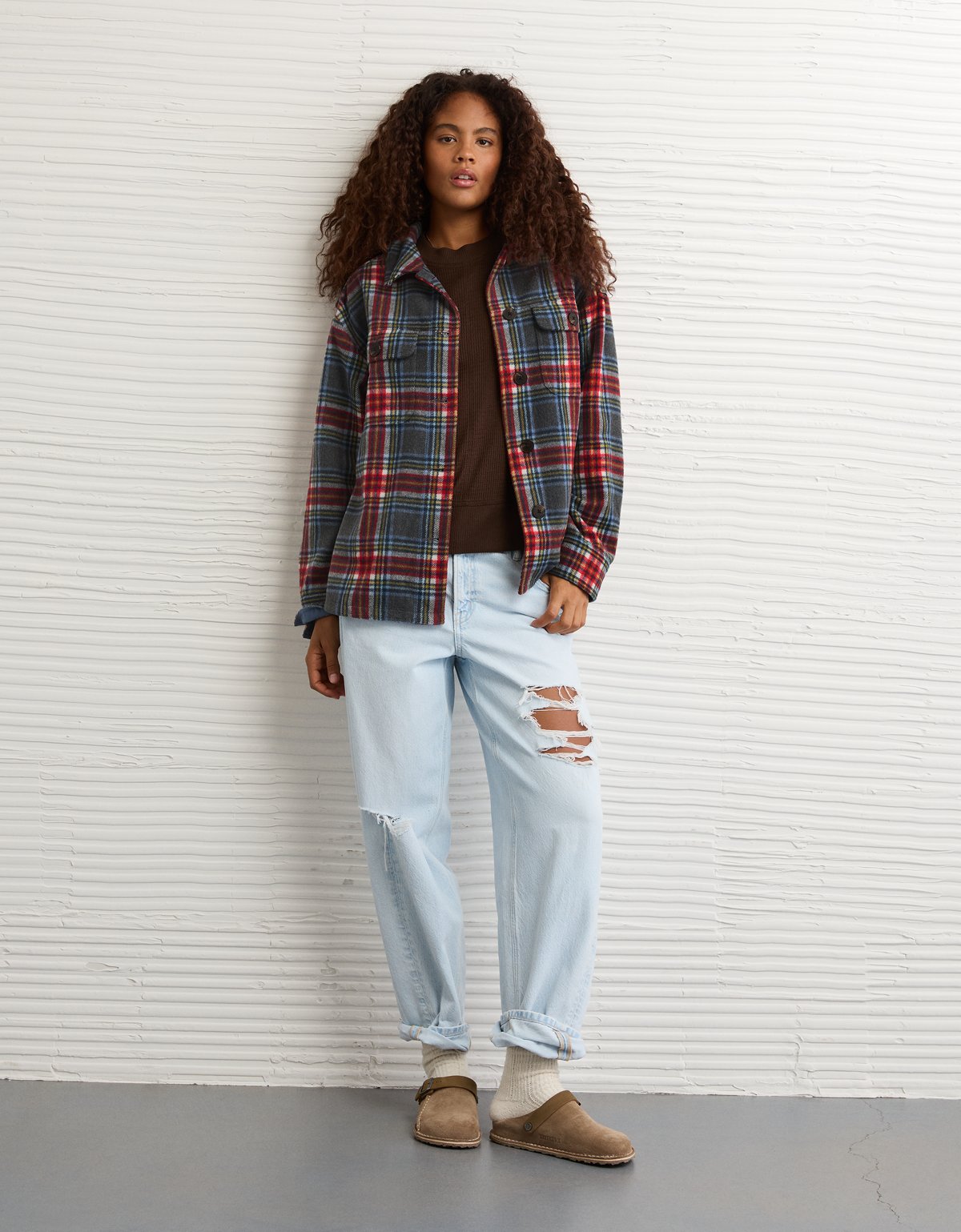 AE Oversized Plaid Shacket - image 5