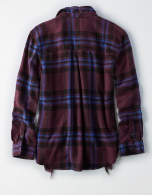 American Eagle AE LACE-UP PLAID FLANNEL — фото 4