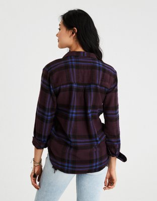 American Eagle AE LACE-UP PLAID FLANNEL — фото 2