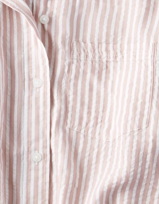 Женские рубашки American Eagle AE OVERSIZED STRIPED DOLMAN SHIRT — фото 5