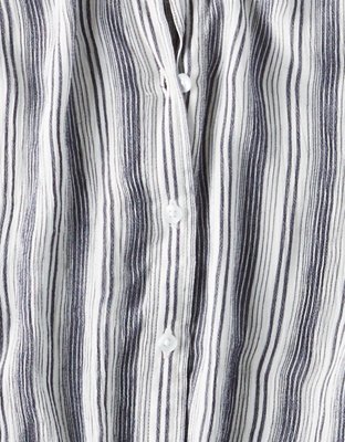 Женские рубашки American Eagle AE STRIPED PUFF SLEEVE BUTTON-DOWN SHIRT — фото 5