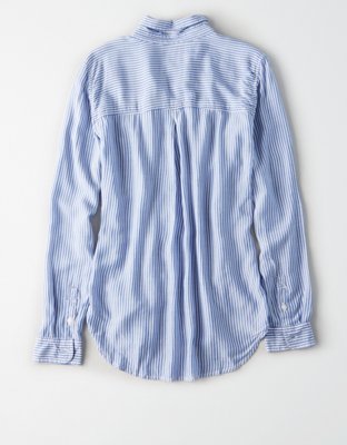 Женские рубашки American Eagle AE Classic Striped Button Up Shirt — фото 4