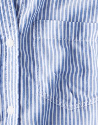 Женские рубашки American Eagle AE Classic Striped Button Up Shirt — фото 5