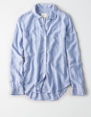 AE Classic Striped Button Up Shirt