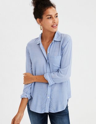 Maddie - Striped Button-Up Shirt