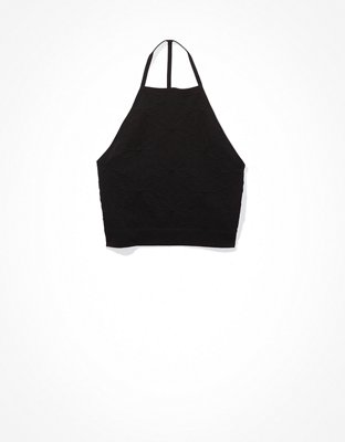 Женские топы American Eagle AE Super Seamless Cropped High-Neck Halter Top — фото 3