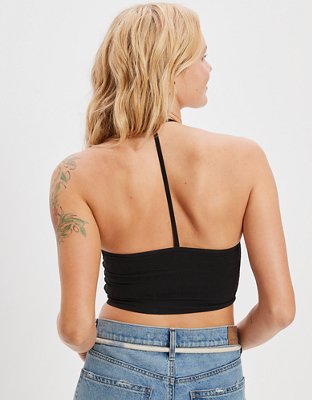 AE Super Seamless Cropped High-Neck Halter Top