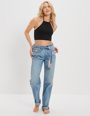Женские топы American Eagle AE Super Seamless Cropped High-Neck Halter Top — фото 4