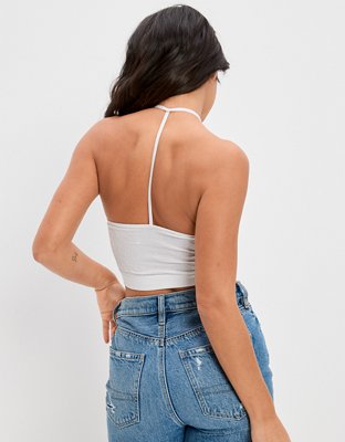 AE Super Seamless Cropped High-Neck Halter Top