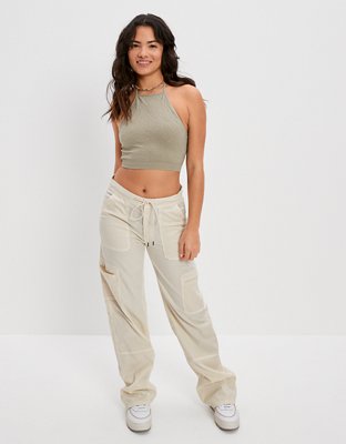 AE Super Seamless Cropped High-Neck Halter Top