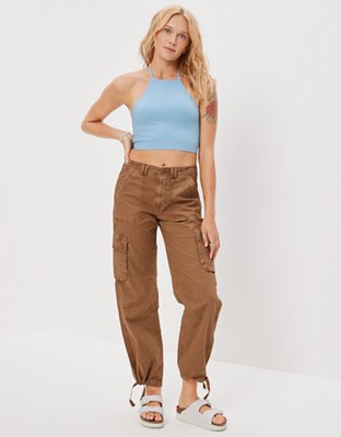 AE Super Seamless Cropped High-Neck Halter Top