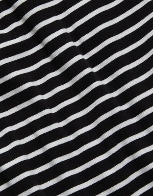 Женский топ American Eagle AE77 Striped Square Neck Tank Top, цвет: Чёрный — фото 6