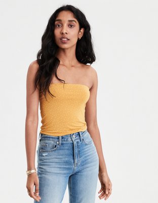 AE Soft & Sexy Reversible Tube Top, Yellow | American Eagle Outfitters