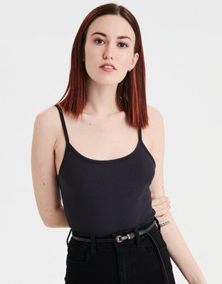 cropped top tank ribbed