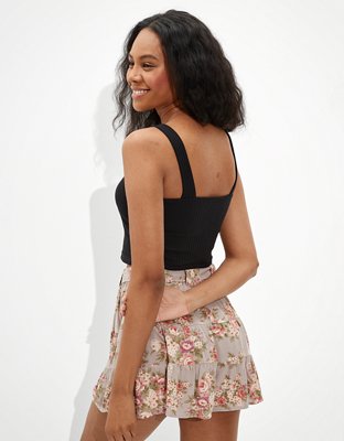 Женские топы American Eagle AE Cropped Square Neck Tank Top — фото 2