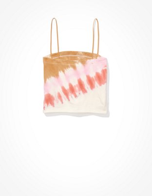 Женские топы American Eagle AE Tie-Dye Bungee-Strap Crop Cami — фото 4