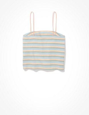 AE Striped Bungee-Strap Crop Cami