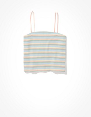 Женские топы American Eagle AE Striped Bungee-Strap Crop Cami — фото 3