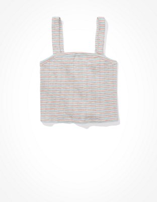 Image of AE Cropped Square Neck Tank Top Women's Mint XXS