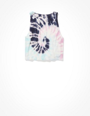 Женские топы American Eagle AE Tie-Dye High-Neck Crop Tank — фото 4