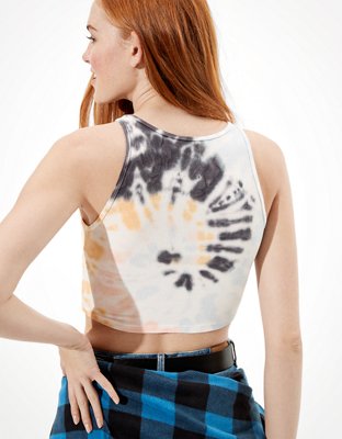 AE Tie-Dye High-Neck Crop Tank