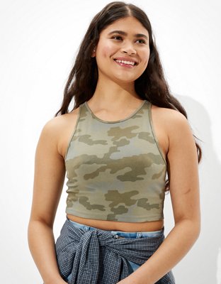 AE Camo High-Neck Crop Tank