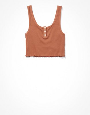 AE Henley Crop Tank Top